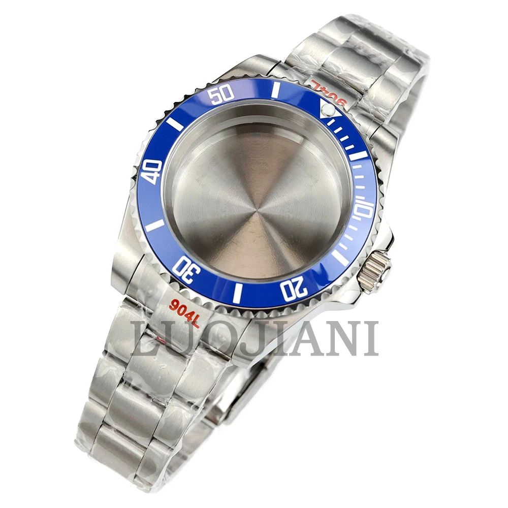 For Submariner Case 40mm NH35 Silver Watch Case Solid Oyster/Jubilee Bracelet Fit NH34 NH35 NH36 NH38 Movement 28.5mm Dial image 3