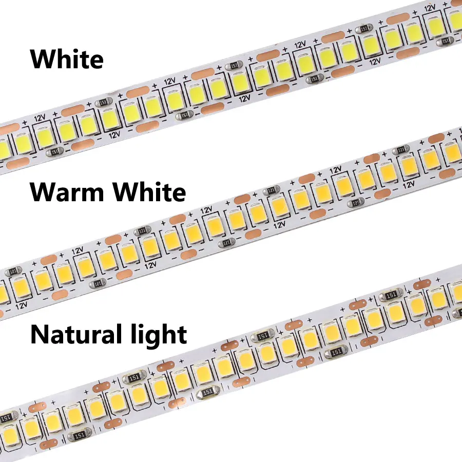 DC 12V Dải Đèn Led Ánh Sáng Diode Băng SMD 2835 5M Trắng Ấm Thiên Nhiên 300/600/1200 12V neon Dây Đèn LED Sáng Chống Nước Tivi Đèn Nền