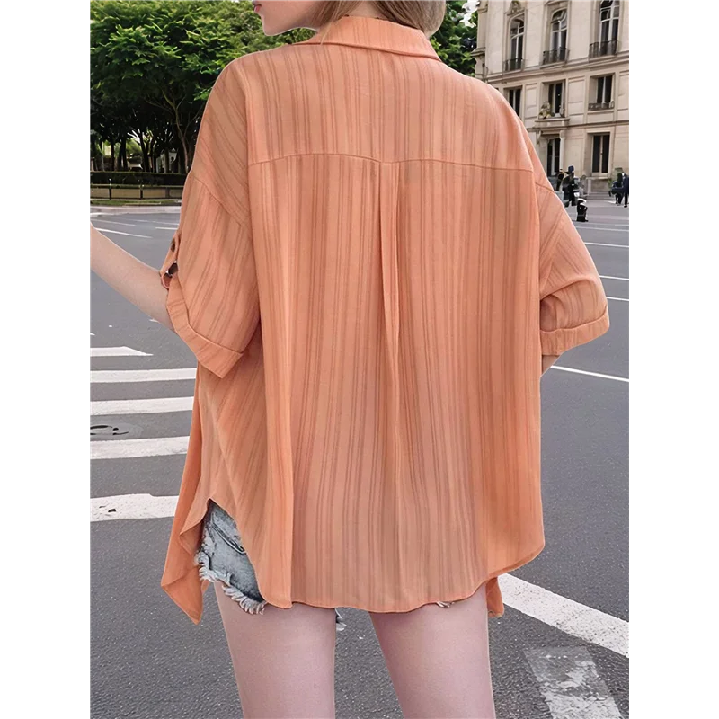 

ASDS-Женская кружевная рубашка, тканая рубашка с коротким рукавом, офисная повседневная деловая рубашка, топ с закатанными рукавами