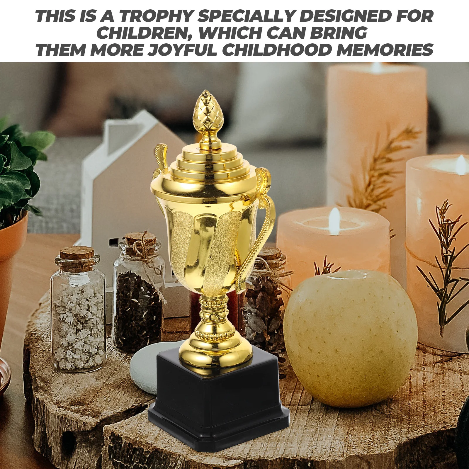

Chic Trophy Gold Plastic Trophies for Competitions Desktop Decorative Awards Multi-Function Sports Trophy
