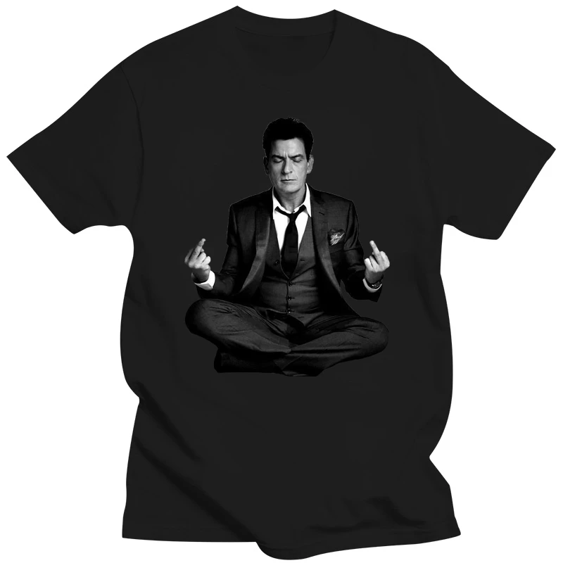 Charlie Sheen Two and a Half Men Charlie Harper Meditation T-Shirt New