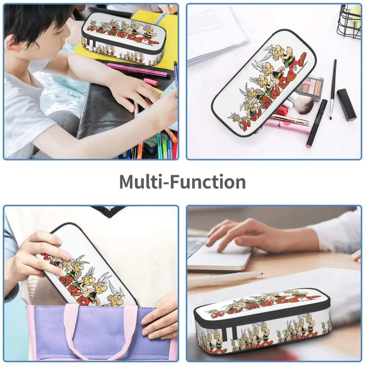 Piórnik Asterix i Obelix Dogmatix dla Ucznia Szkoły Pudełko na Długopisy Torba na Ołówki Artykuły Papiernicze Organizer na Długopisy