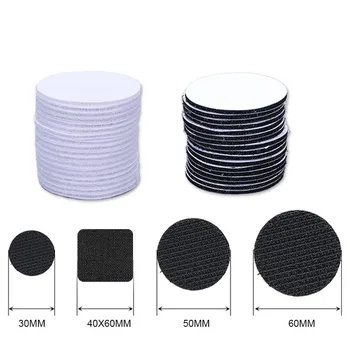 강력한 자체 접착 후크 및 루프 패스너 테이프 라운드 스퀘어 카펫 미끄럼 방지 양면 자체 접착 나일론 고정 스티커