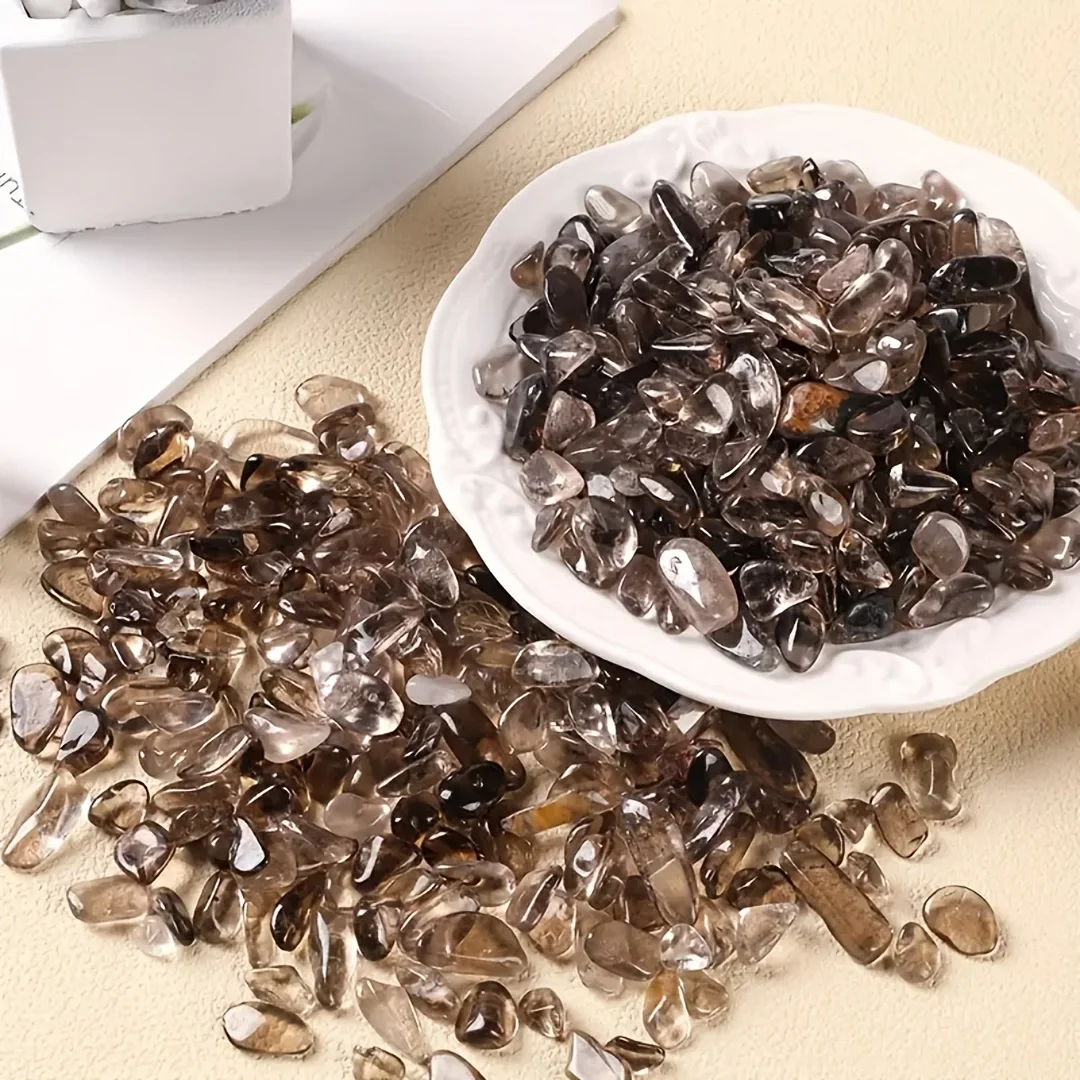 Aquarium Plant Gravel - Smoky Quartz Crystal Chips,Irregular Shaped Polished