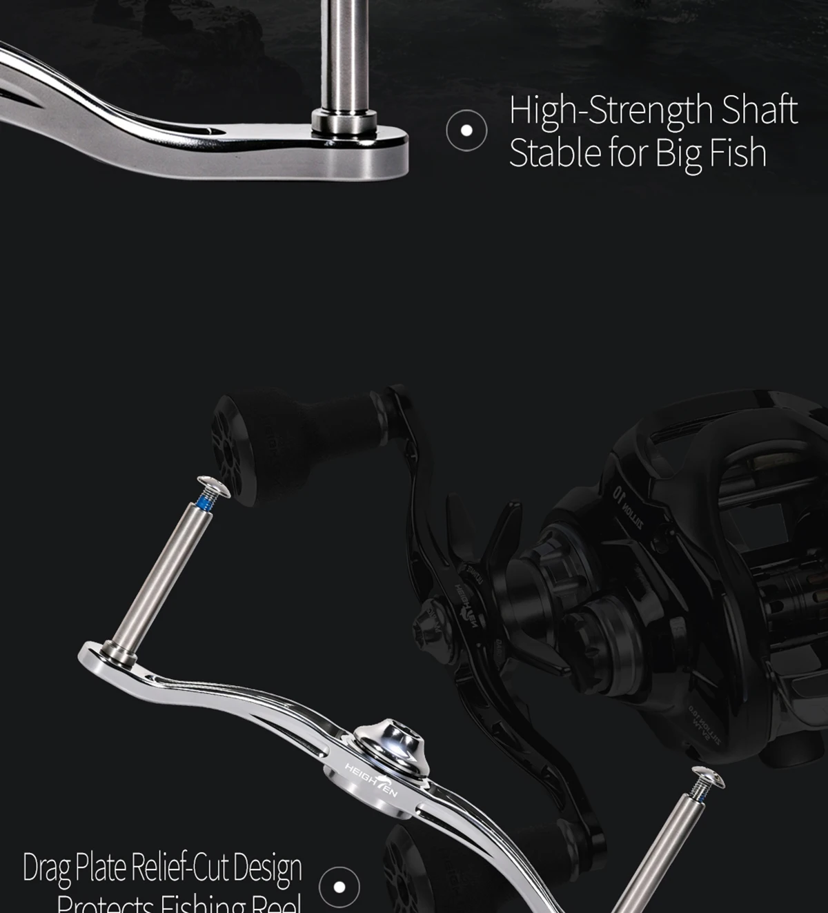 HEIGHTEN 115mm/130mm Baitcasting Reel Handle Without Knob For Shimano & Daiwa Abu Bait Reel