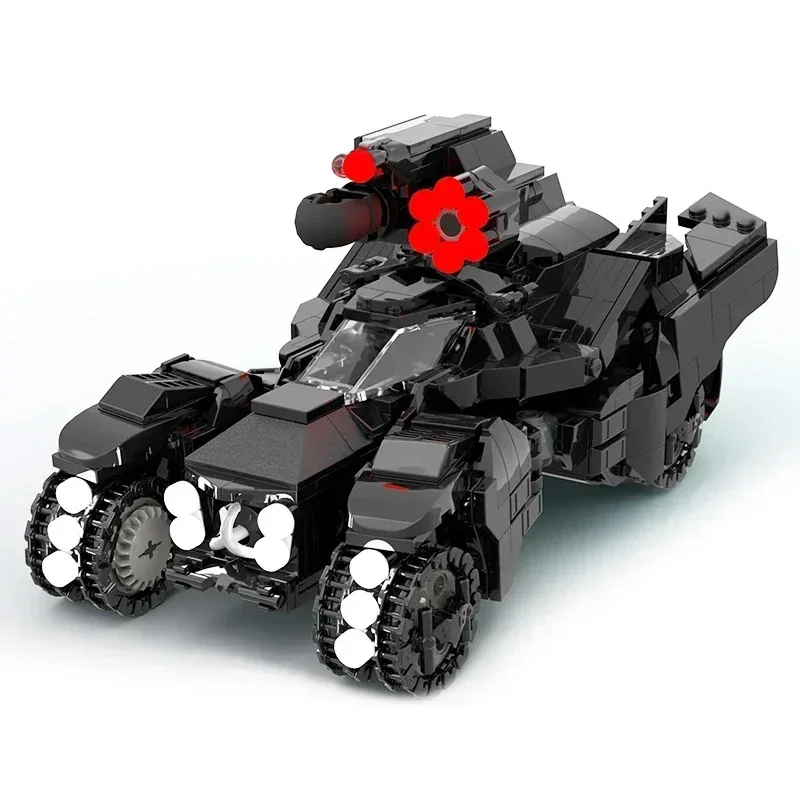 

Модель-конструктор MOC: научно-фантастический черный бронированный десантный корабль с тяжелым штурмовым танком (наземное транспортное средство)