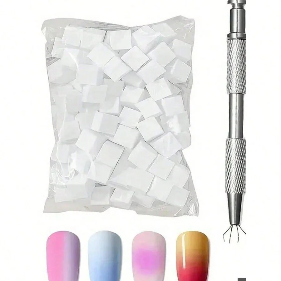 Mini Sponge Blocks with Tweezer for Nail Art
