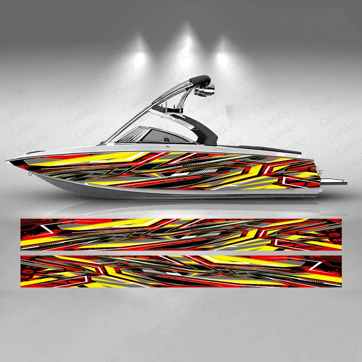

Colorful Lines Arrow Stripes Boat Sticker Fashion Custom Fish Boat-Sticker Vinyl Waterproof Boat Wrap Graphic Boat Wrap Decal