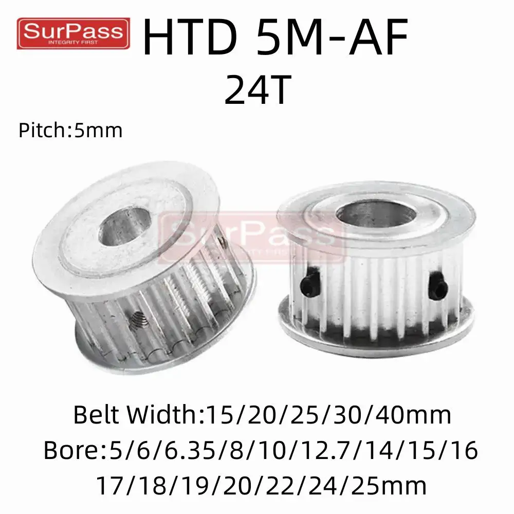 

24 Teeth HTD 5M Timing Pulley Bore 5mm-25mm for 10/15/20/25/30/40mm Width Belt Used In Linear Pulley 5GT