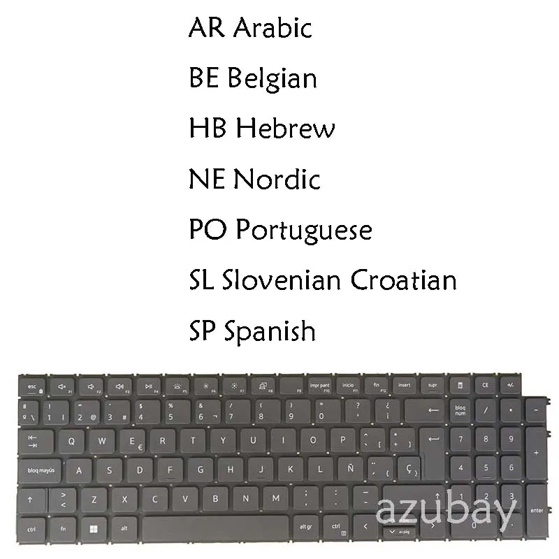 Backlit Laptop Keyboard for Dell Vostro 15 3510 3515 3520 3525 5510 5515  16 5620 5625 7620 7510 AR BE HB NE PO SL SP QWERTY