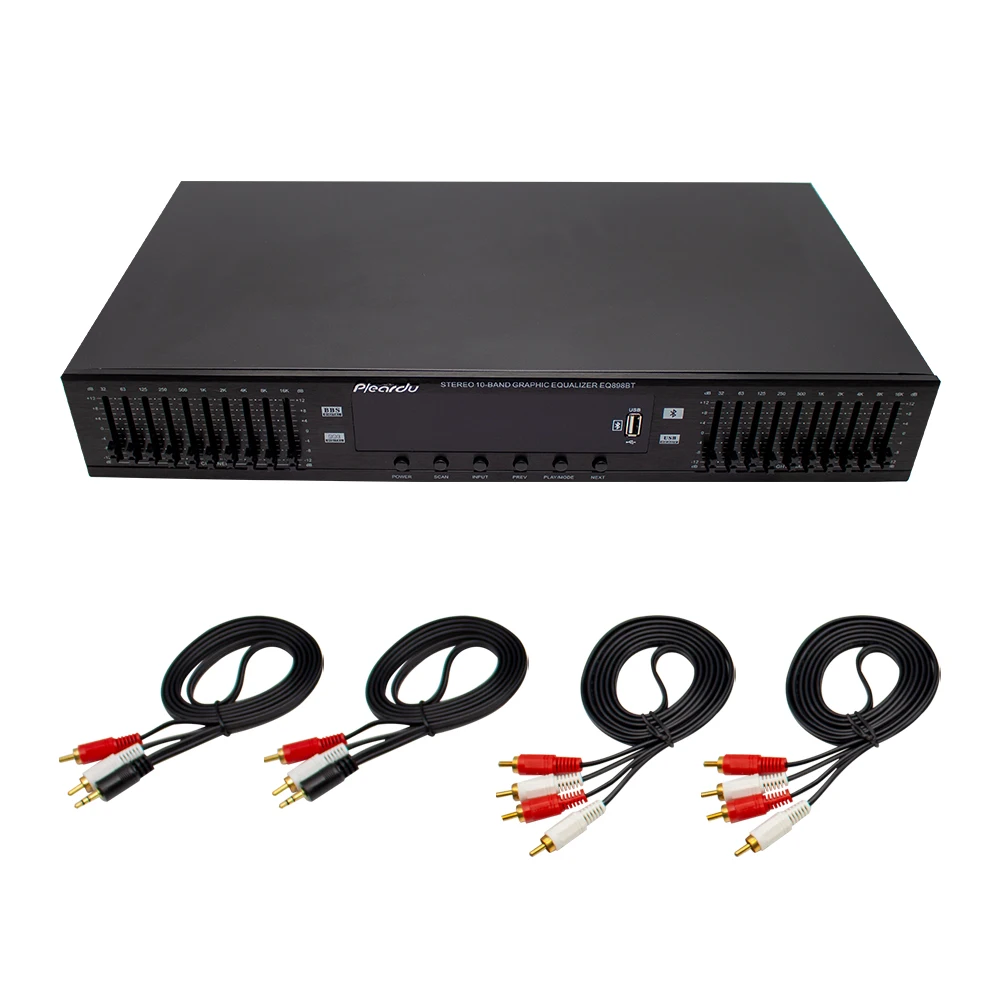 Fidelidade Digital hd Estéreo Preamplificador Equalizador Embutido Usb Bluetooth Casa Fase Equalizador Duplo 10 Segmentos Eq898 220v de Alta