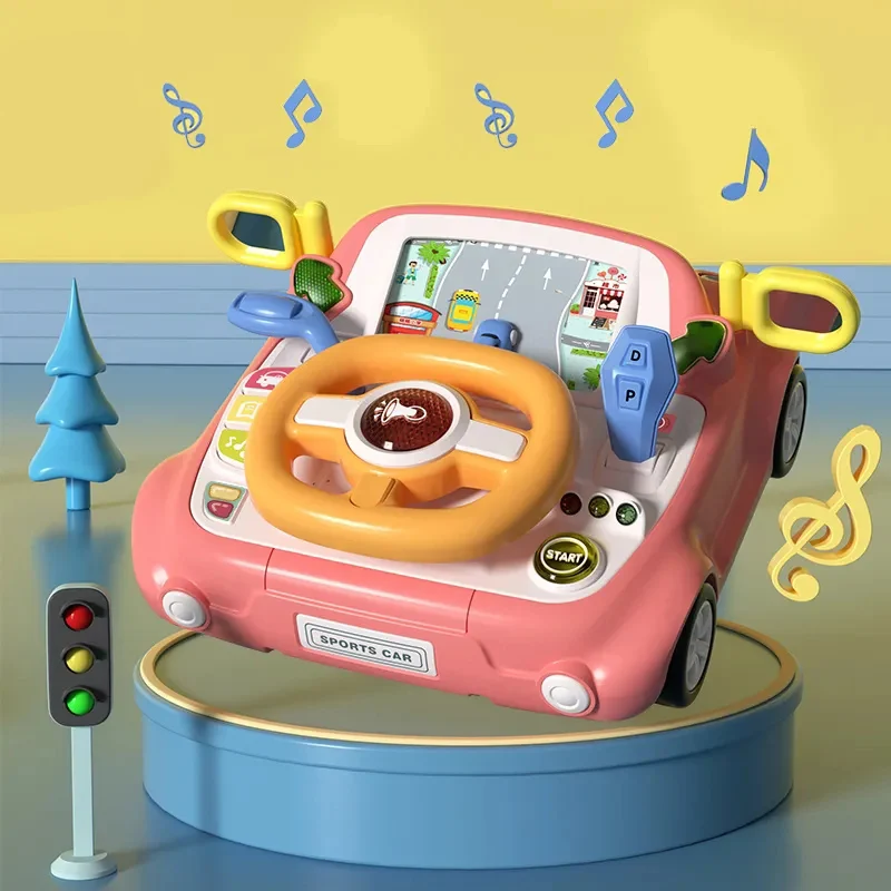 Crianças aprendendo brinquedos educativos jogo de carro brinquedos para o menino simulação volante com luz jogos musicais brinquedo crianças presentes