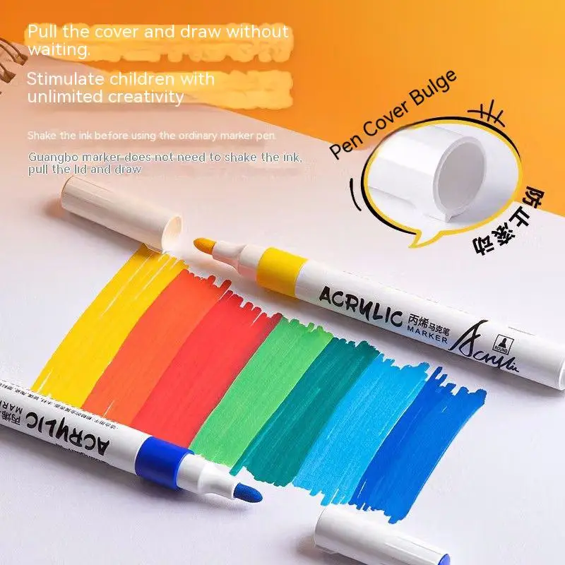 CHEN LIN 12/24/36/48/60 Colors Propylene Marker Pen Can Graffiti Glass Ceramic Painting Water Color Marker Pen School Stationery