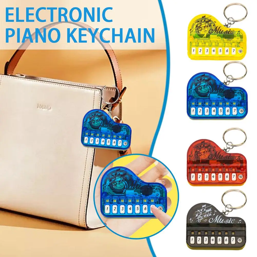 Mini Electronic Keyboard Keychain Portable Musical Instrument Toy Piano Keychain Mini Real Working Finger Piano Keychain