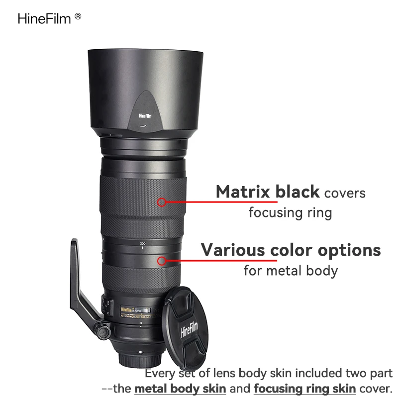 Hinefilm Skin for Nikkor AF-S 200-500 Lens Decal Skin 200500 Lens