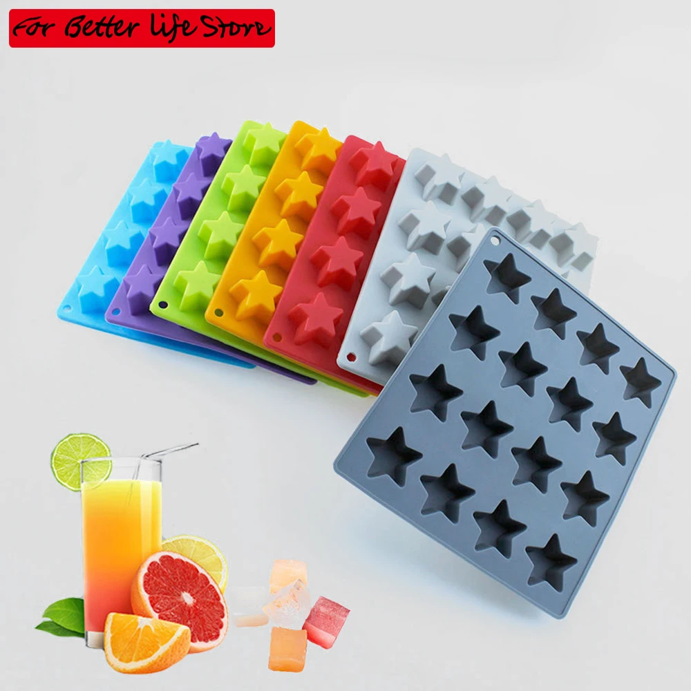 

2piece 16 grid star iceLattice Star Lce Cream Lattice Five grid pentagonal silicone ice grid mold for home DIY baking mold