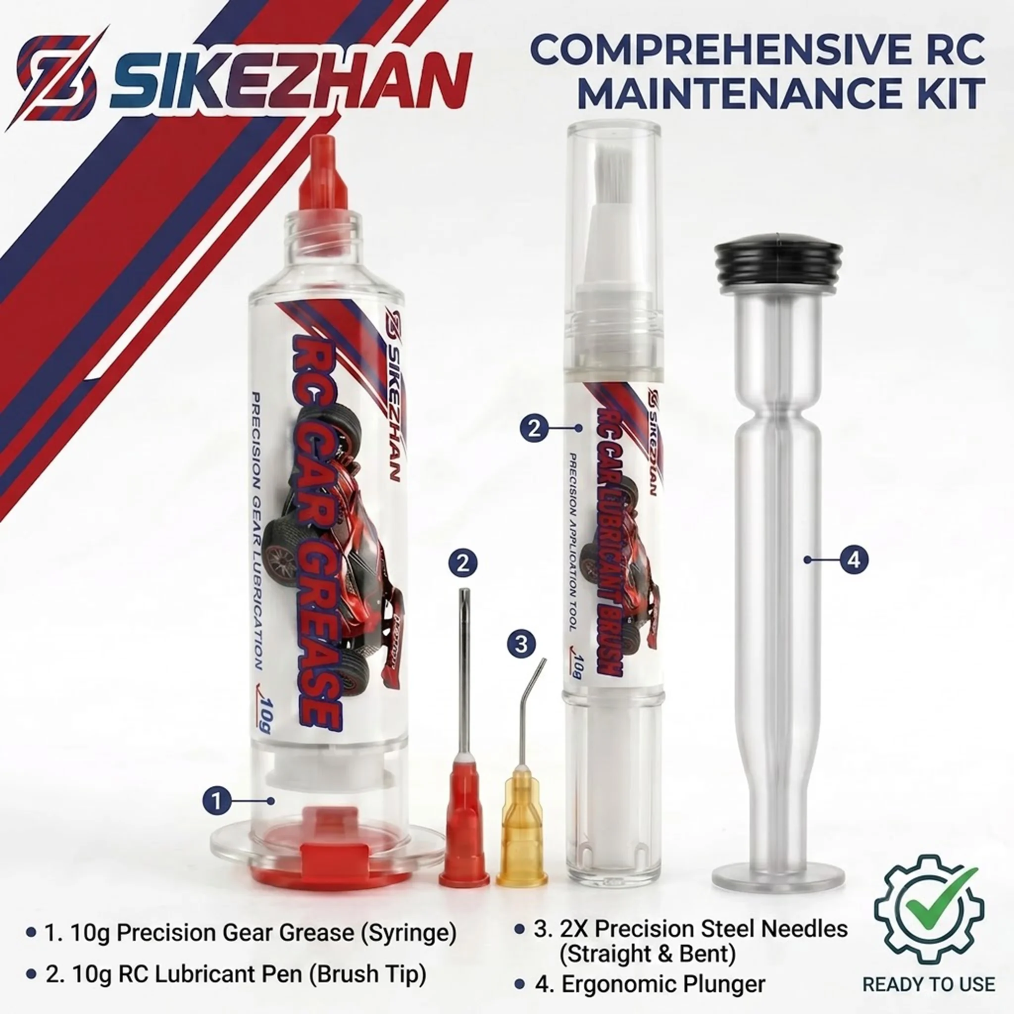 Universal RC Car Lubricant Oil & Grease Brush Pen Kit Precision Application Anti-Rust Protection for RC Model Vehicles Upgrades