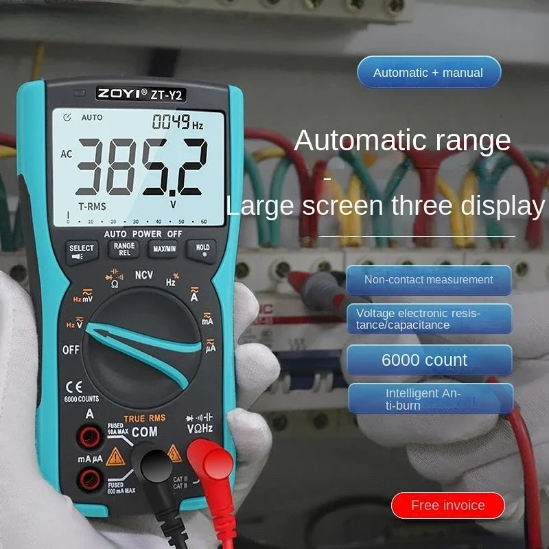 Imagem -03 - Display de Alta Precisão Medição True Rms 9999 Caracteres Zoyi-zt-y2