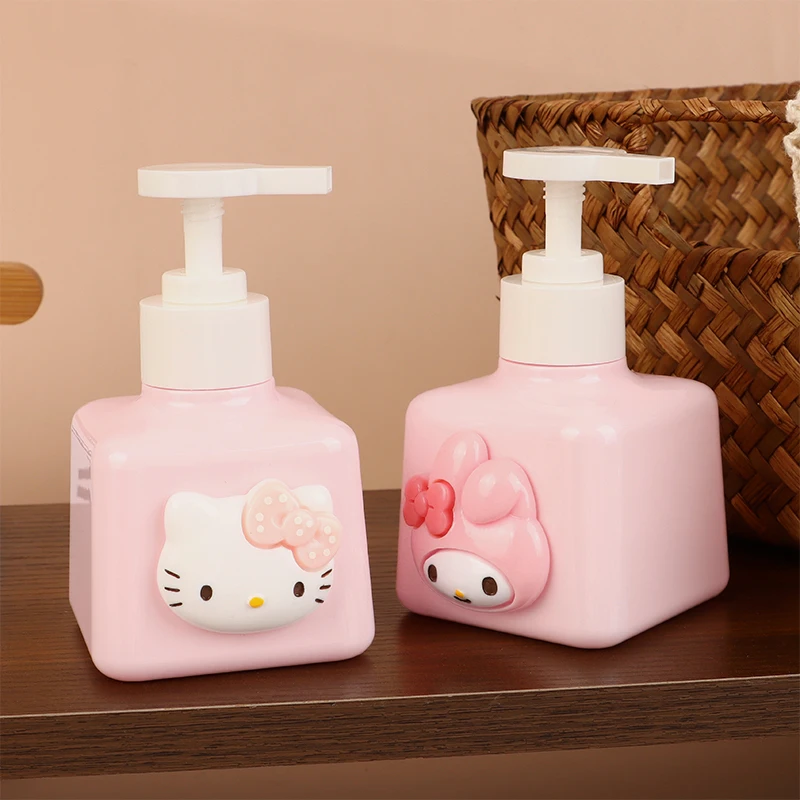 200ml Sanrio Hello Kitty Soap Bottle My Melody Shampoo Shower Milk Sub-Bottle Lotion Press Pink Storage Bottle