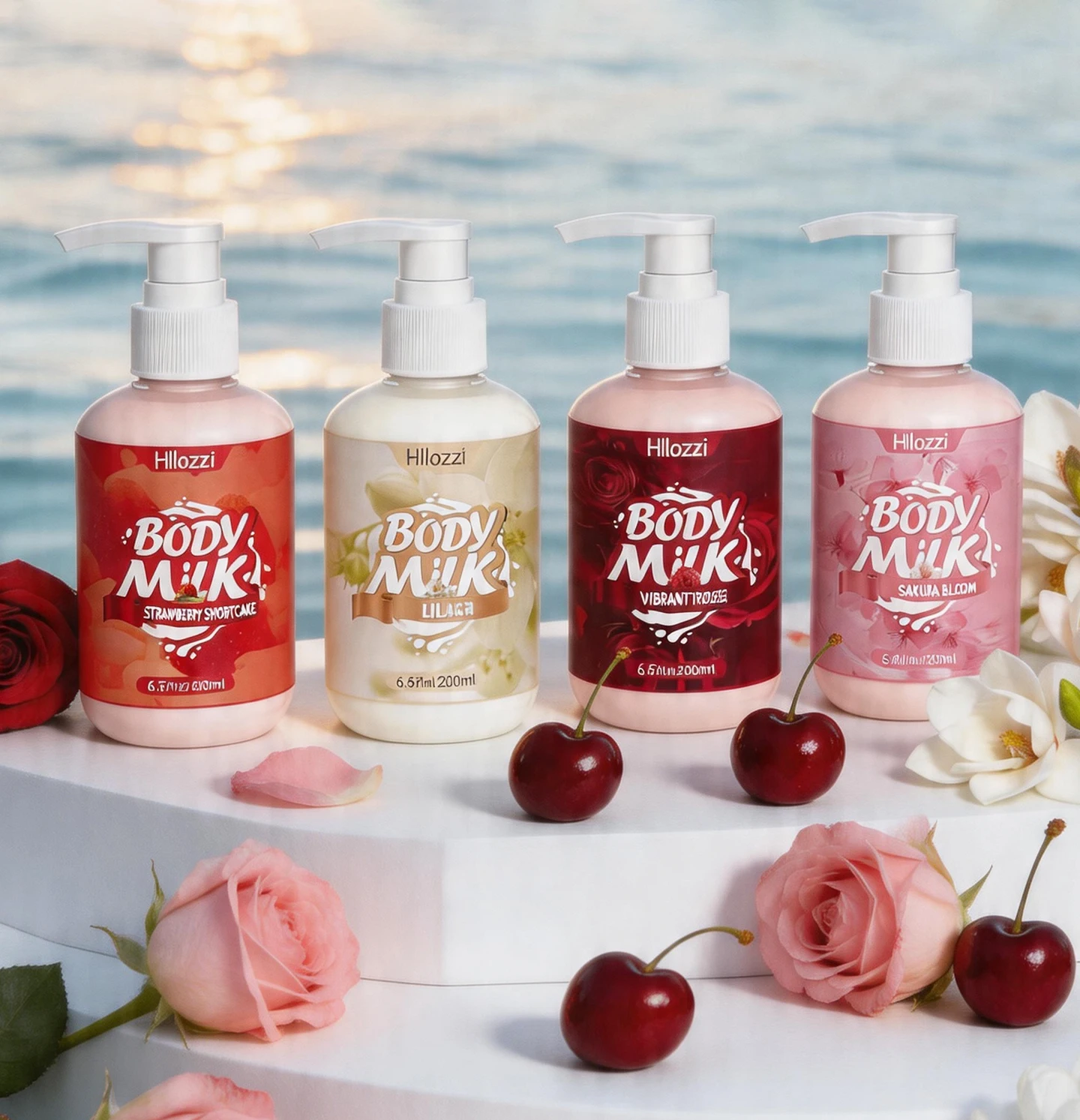 Loción corporal perfumada para mujer, crema hidratante profunda, lociones corporales de larga duración con fragancia de flor de cerezo, vainilla y rosa.