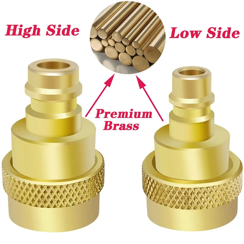 A42F 2Pcs A/C R134a To R1234yf Conversion Kit,Quick Adapter Adjustable Highandlow Voltage Connector,For Air Conditioner