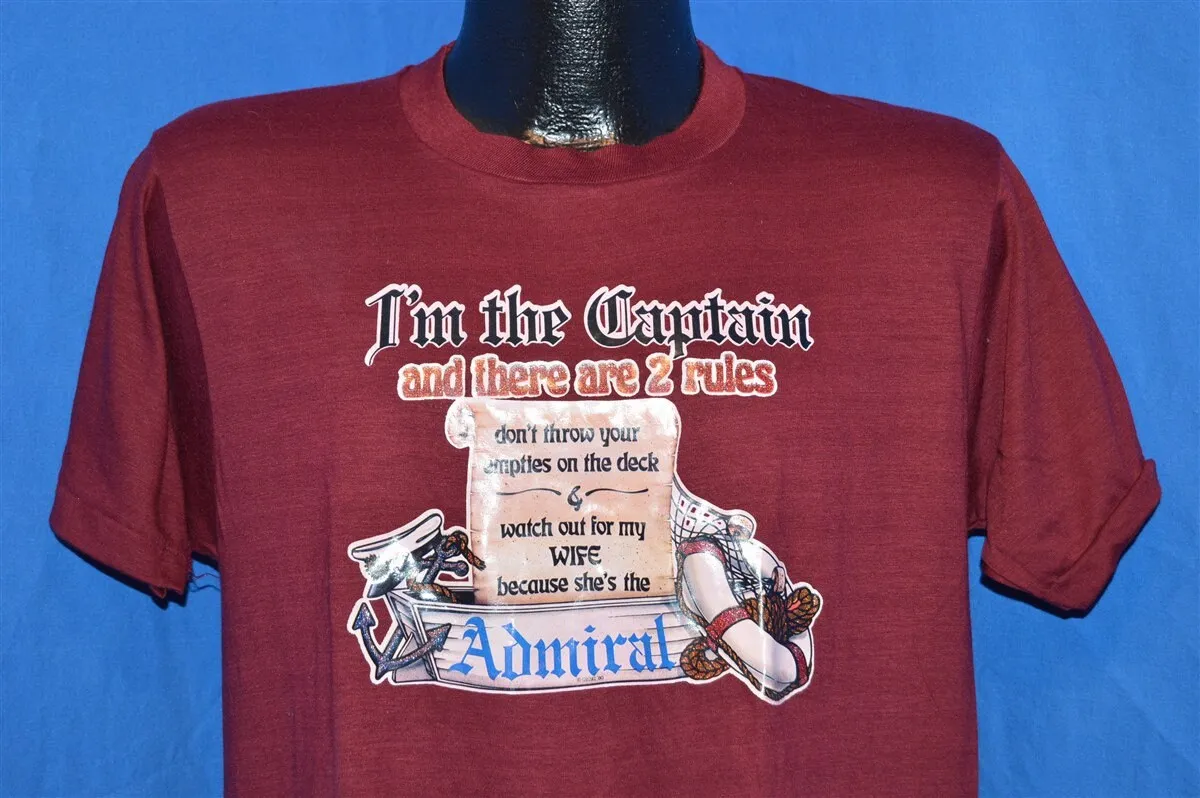 

Футболка 80-х годов I m the Captain Iron On, средний размер