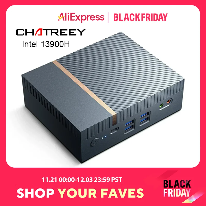 Chatreey-IT12 Gaming Mini PC, Computador Desktop, Intel Core i7, 1360P, i9, 12900H, 13900H, 4K @ 60Hz, Dual 2.5G LAN, PCIe 4.0, WiFi 6