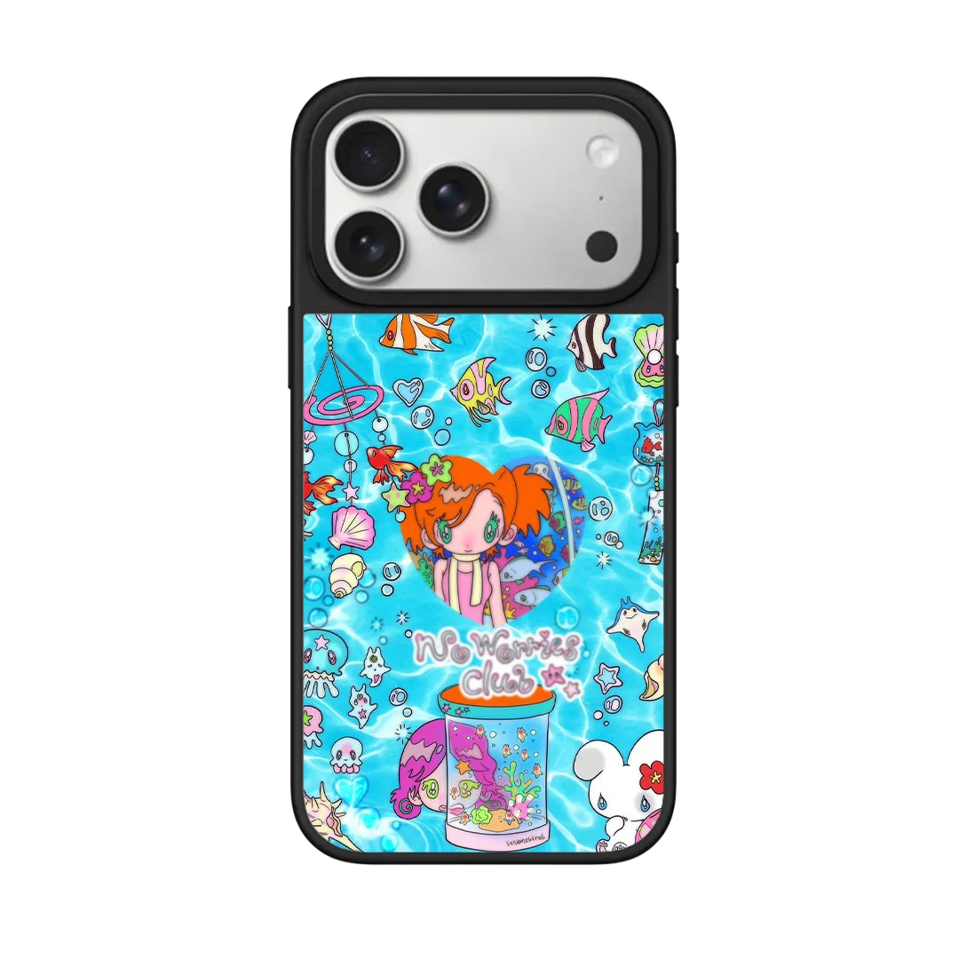 Cute Cartoon Graffiti Girl Acrylic / Mirror Magnetic Case: Compatible with IPhone 17 16 15 14 13 12 Pro Max 17 Air
