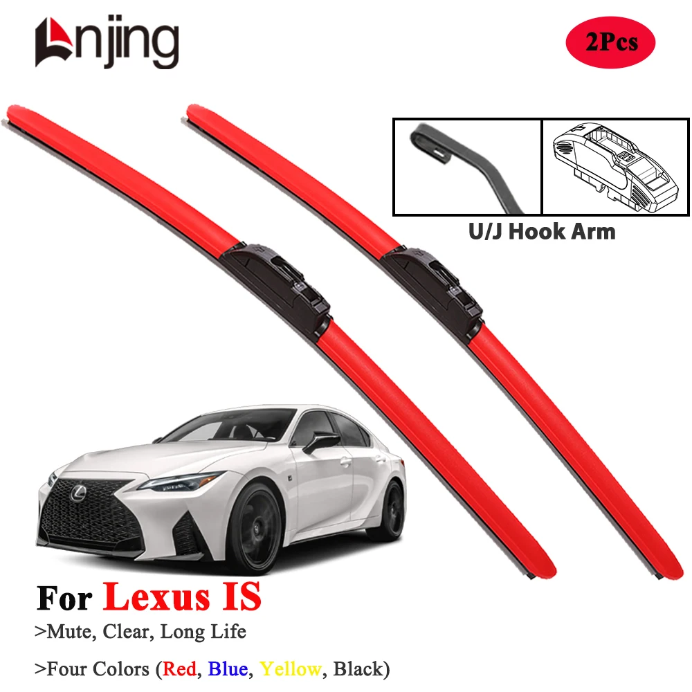 

LNJING Red Wiper Blades For Lexus IS IS200T IS250 IS300 IS350 IS500 ISF 1999-Now