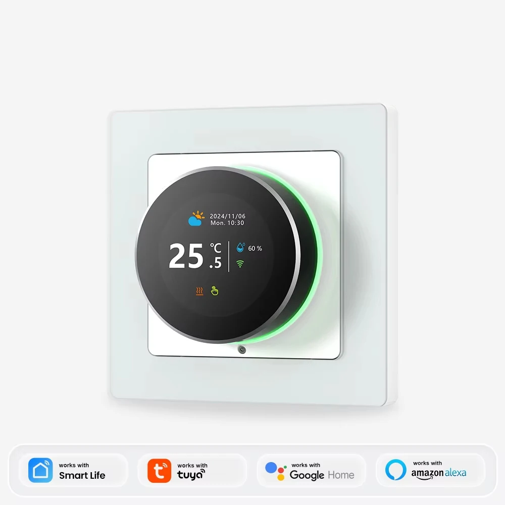 WiFi Smart Knob Thermostat，Electric Floor Heating Water/Gas Boiler Temperature Controller Support Tuya Google Home,Alexa