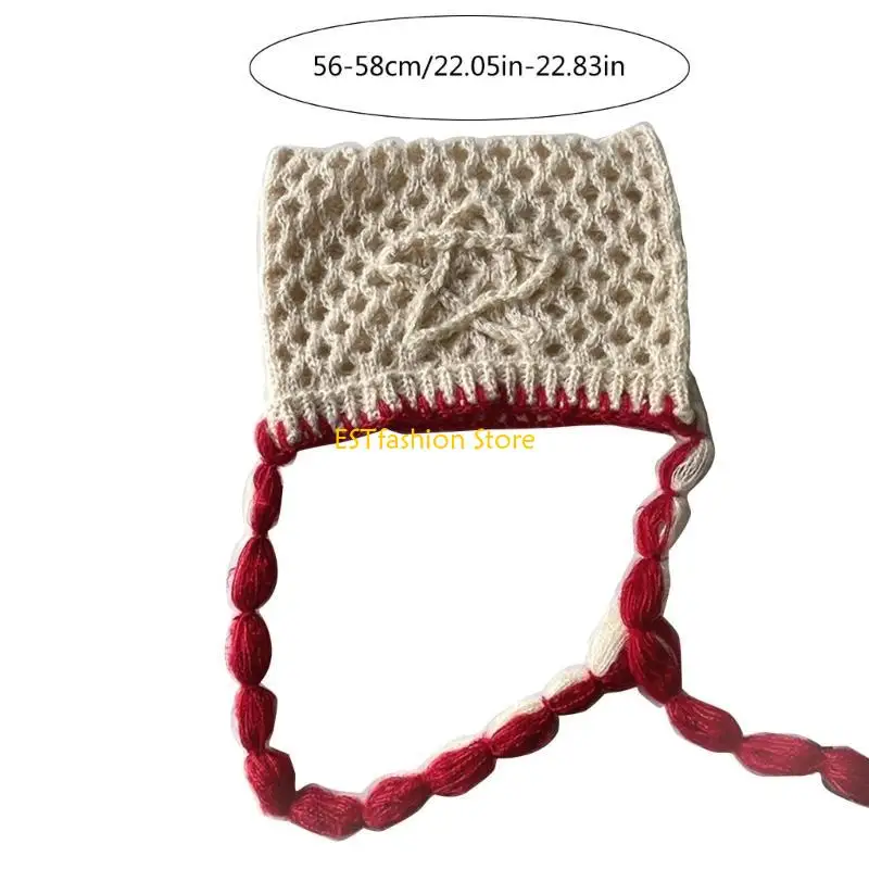 Y5GC الكبار متماسكة القط الأذن قبعة أفخم قبعة سميكة الجاكار نمط نجمة قبعة ملابس ركوب الدراجات