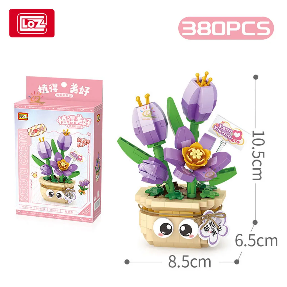 LOZ Bouquet Succulent Plant Amaryllis Sunflower Building Block Flower Toy Home Decoration Plant Assembly Bricks Toys Children