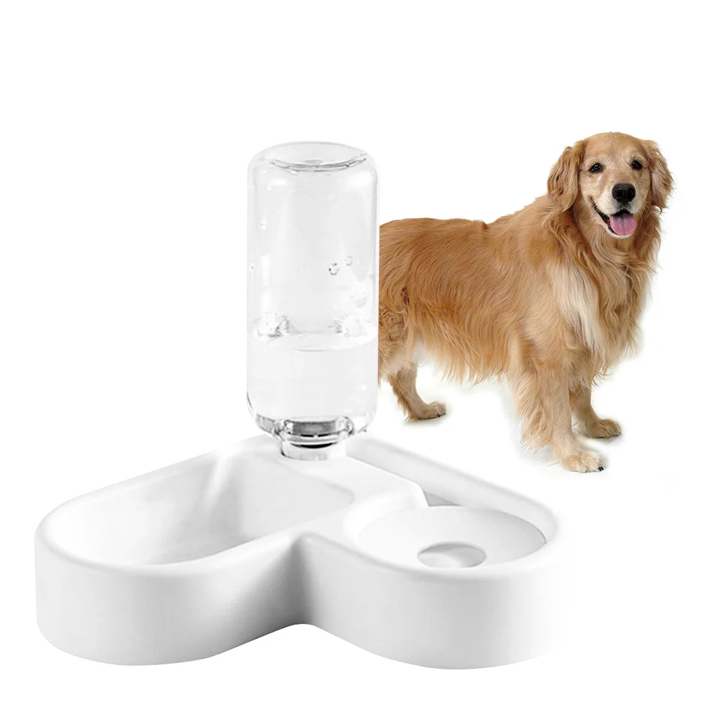 

1Pcs Stylish Pet Bowl Heart-Shaped Feeder Wall Straight Corner 500ml Auto Water Dispenser Durable Practical Cat Dog Food
