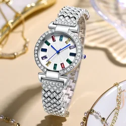 Fashion Diamond Ladies Quartz Watch Luxury Crystal Women Bracelet Watches Top Brand Steel Female Wristwatch Relojes Para Damas