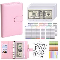 PU Leather Wallets Budget Binder With Cash Envelopes Pockets Zip Budget Pouch Binder For Saving Money A6 Planner Organizer