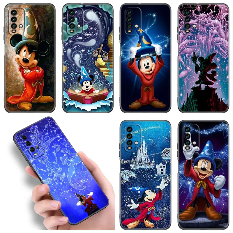 Fantasia Mickey Mouse Phone Case For Xiaomi Redmi Note  5 6 7 K40 K60 Pro 7A 8A 9A 9C 9i 9T 10A 10C 12C A1 A2 Plus Black Cover