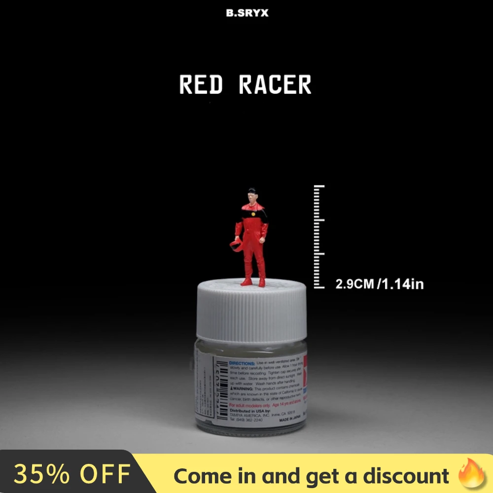 Kicarmod 1/64 Scale Model Figurine Racer & Journalist Collectible Doll Exquisite Figure for Fans in Scale Diecast Model Car