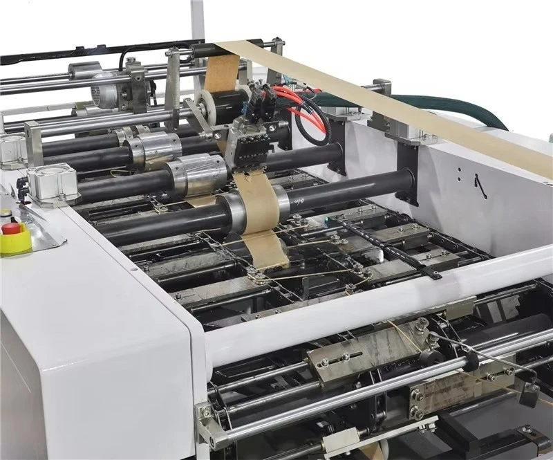 Image 6: Machine de fabrication de sacs en papier kraft à fond carré entièrement automatique avec poignée torsadée Prix