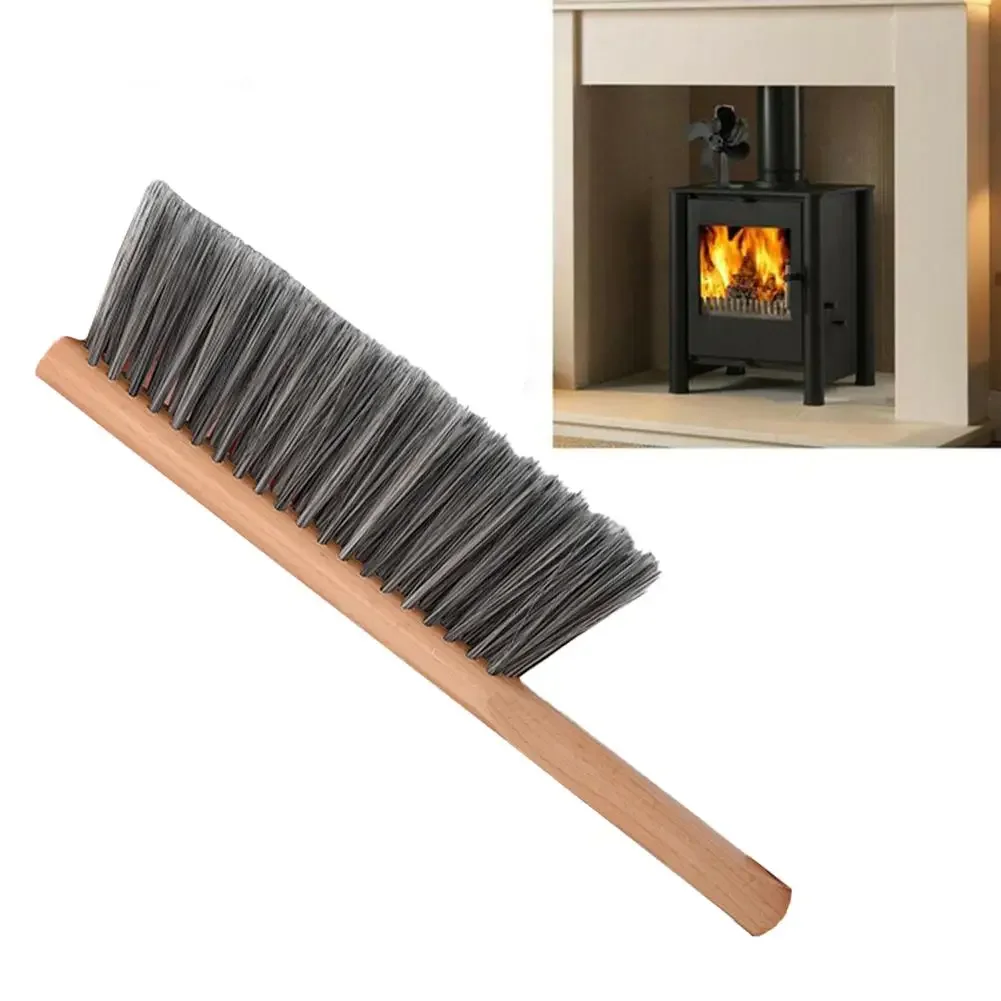 Fireplace Brush Handheld Cleaning Brush Wood Bench Brush Wooden Long Handle Fireplace Tool Brush Handheld Broom Fireplace Tools