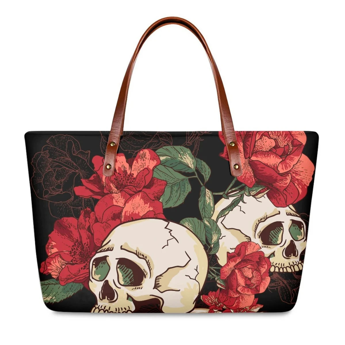 

Noisydesigns Rose Halloween Skull Print Women Top Handbag Ladies Shoulder Purses Totes Luxury 2024 Bolsa Para Mujer Dropshipping