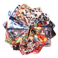 Funny Print Pocket Squares Vintage Printed Suit Handkerchiefs Luxury Men Hanky Accessories for gift