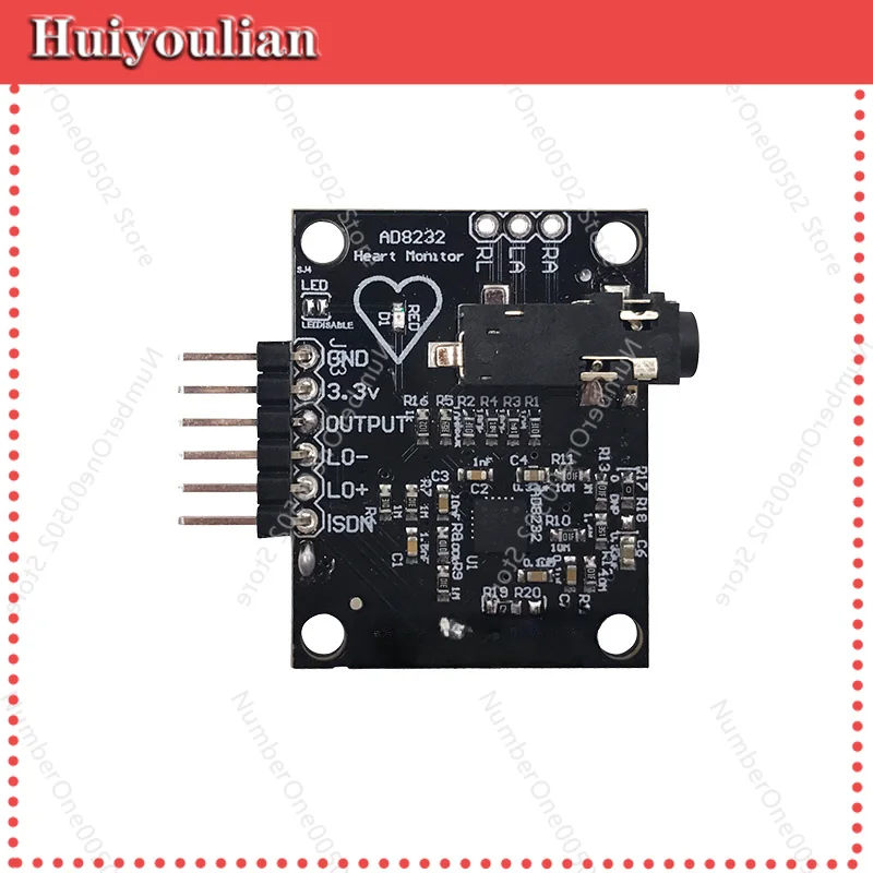 

ECG Heart Rate Heart HRV Health Measurement AD8232 Monitoring Sensor Kit Compatible with MCU Development -011