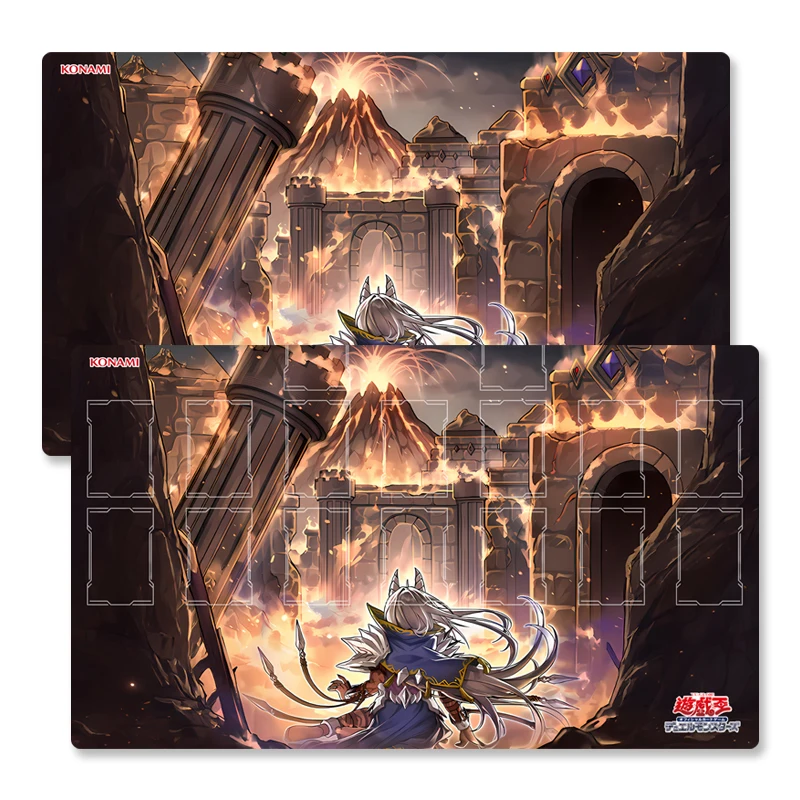 

Yugioh Inferno of the Ashened Play Mat Yu-Gi-Oh! TCG OCG Trading Card Games Mat Duel Plate Rubber Card Mat Mouse Pad