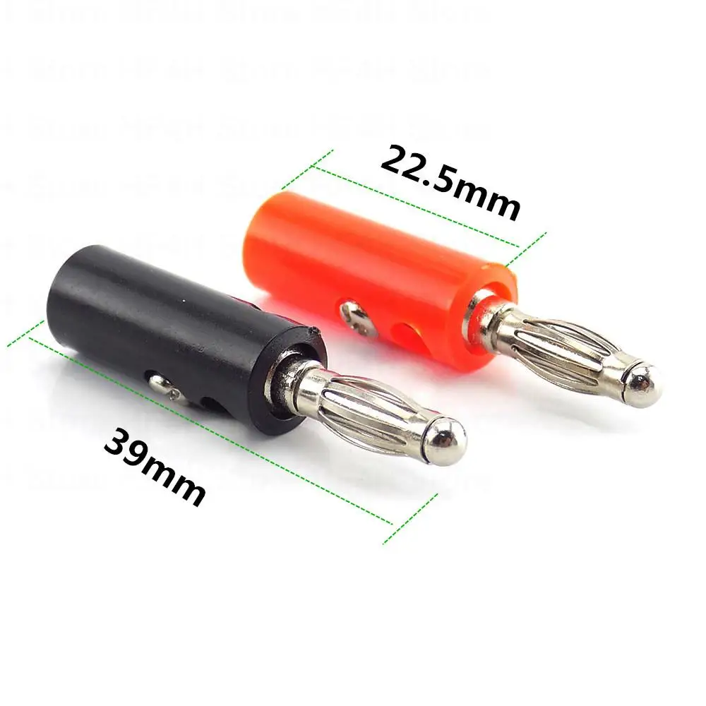 Audio Speaker Banana Plate Plugs Connectors 4mm Solderless For Video Musical DIY Connector Red and Black B4