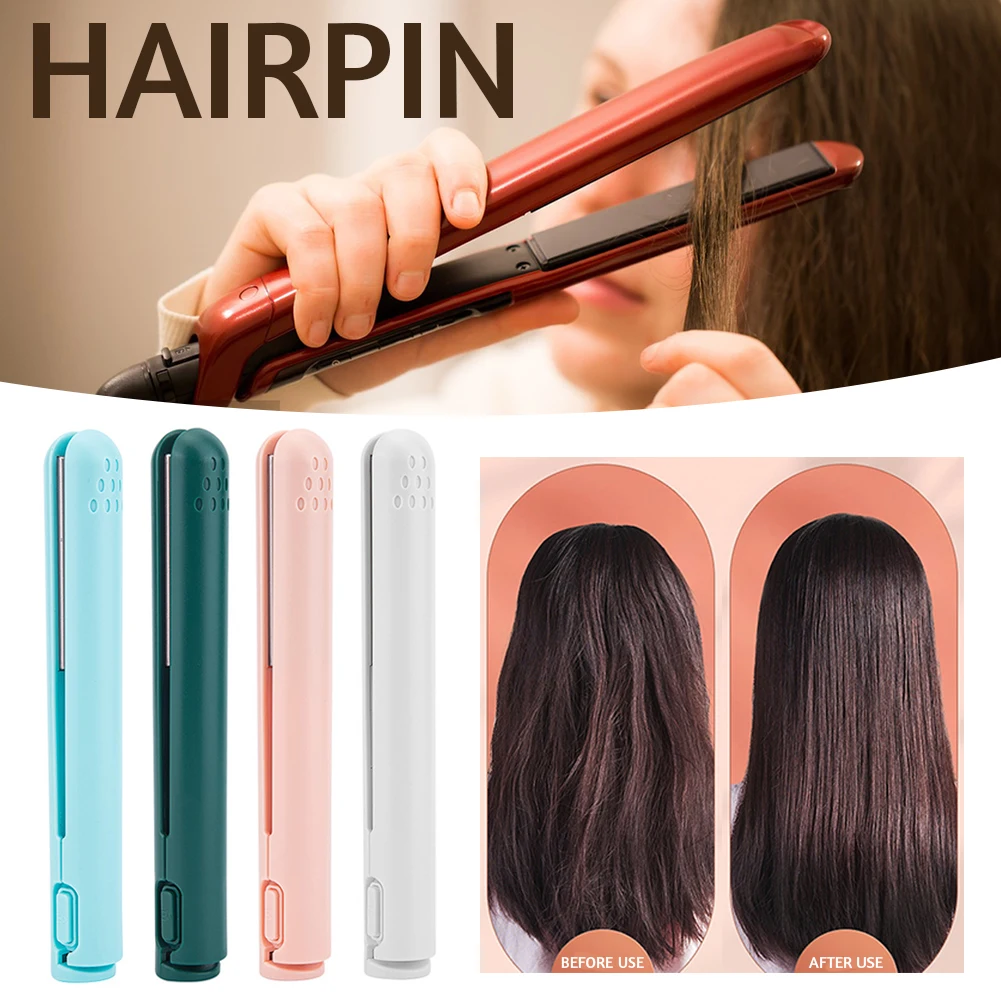 2 In 1 Professional Hair Flat Iron Straightener Handheld USB Plug-In Electric Hair Curler Hair Straightening Hair Styling Tools