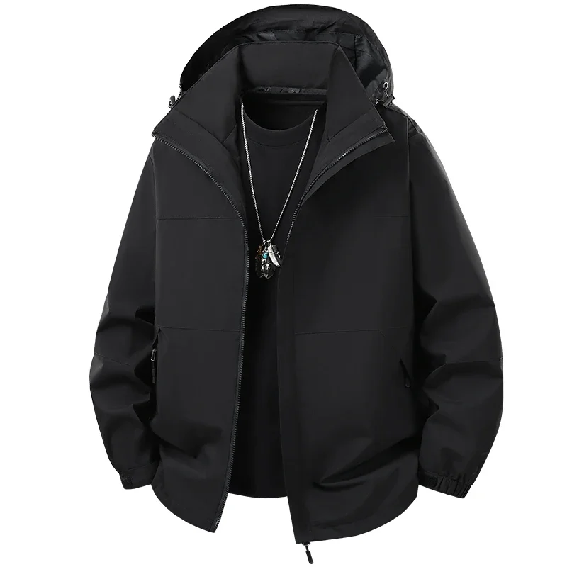 

New Spring Autumn New Men's Fashion Outdoor Sport Jacket Casual Patchwork Hooded Hiking Jacket Waterproof Windbreaker Jackets