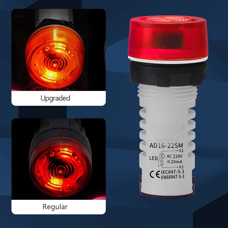 Zumbador de flash AD16-22SM AC 220V380V DC 24V12V Luz indicadora de alarma de luz y sonido 36V