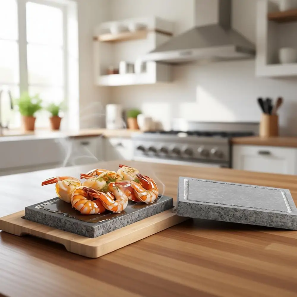 

Набор для гриля с камнями: 2 каменных камня для стейков и бамбуковый поднос для жарки стейков, барбекю, хибачи, гриля в помещении