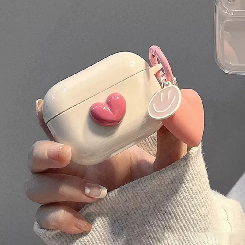 

Pink Lovely Cute Ins Cartoon Heart Earphone Case Point For Airpod Pro Pro 2nd Cases For Airpods 1 2 3 Cover Protection With Hook