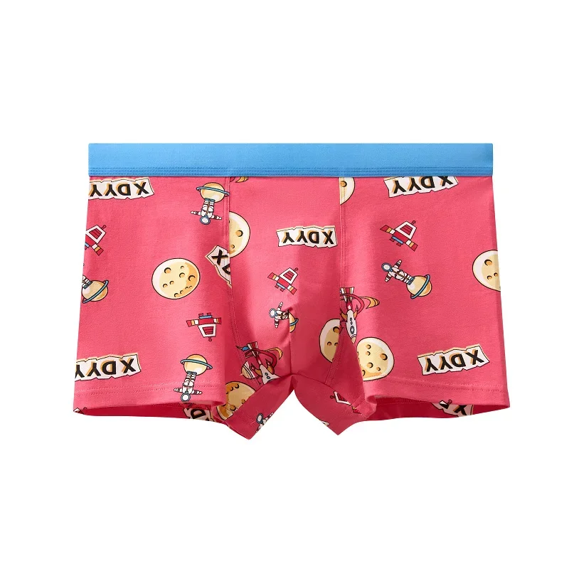 Men's Underwear Teenage Cartoon Panties Printing Cute Student Boxer Shorts Boys Breathable Pants Youth Underpants